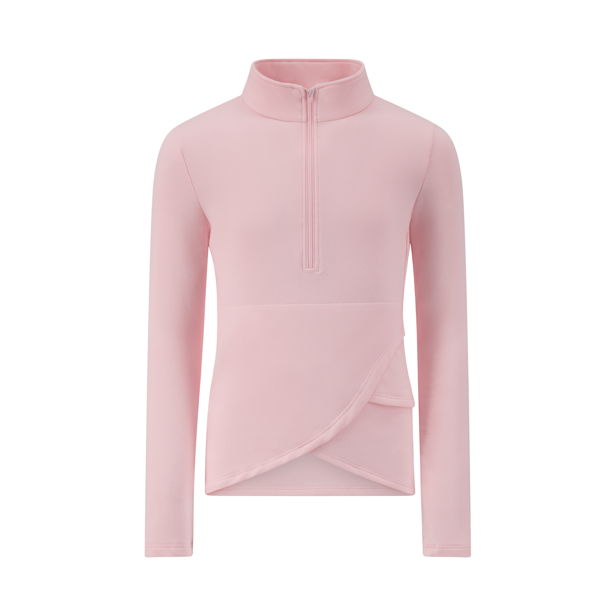 Performance Twirl Half Zip Sweater - Bamboo Fleece - Light Pink